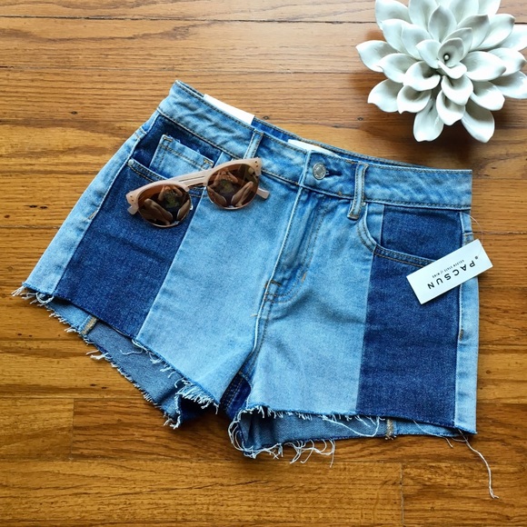PacSun Pants - PACSUN Two-Toned Cutoff High Rise Jean Shorts
